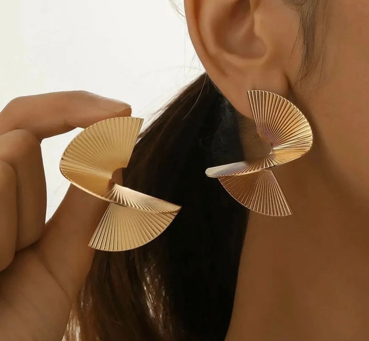 White opal and stone studded earrings
