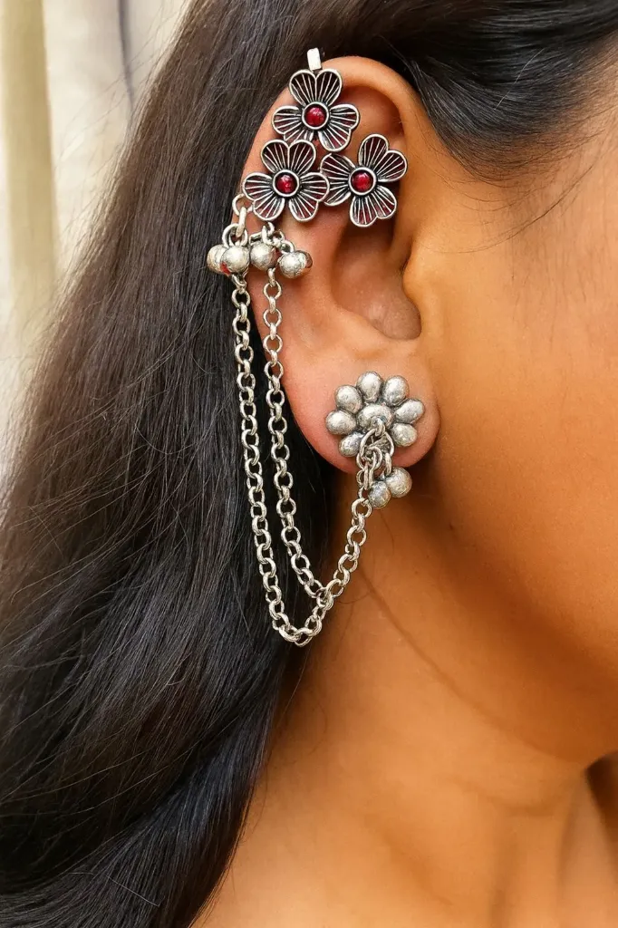 Heritage Floral Chain Cuff earrigs