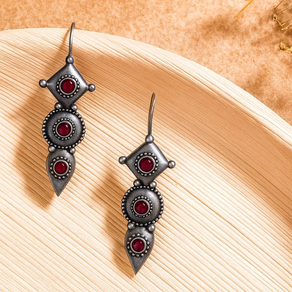 Rustic Red goddess earrings