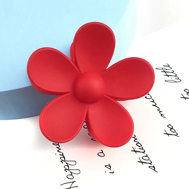 [Clawclip-004] Red flower L size claw clip