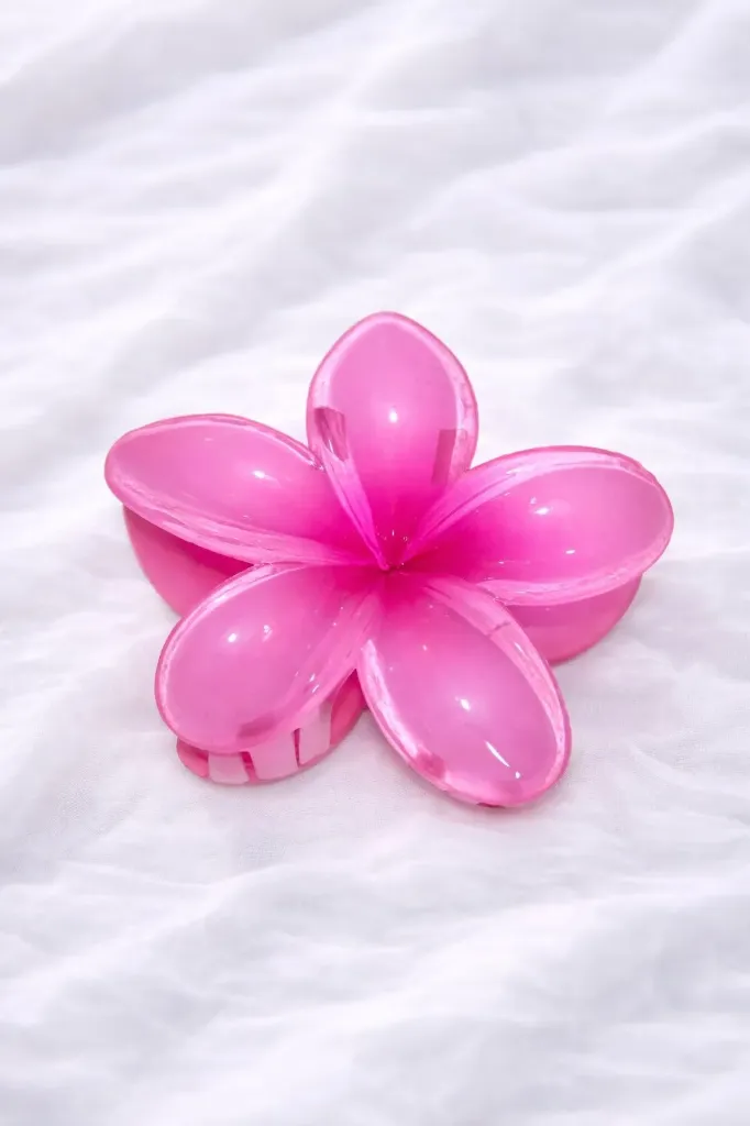 [Claw-002] Pink L size flower claw clip