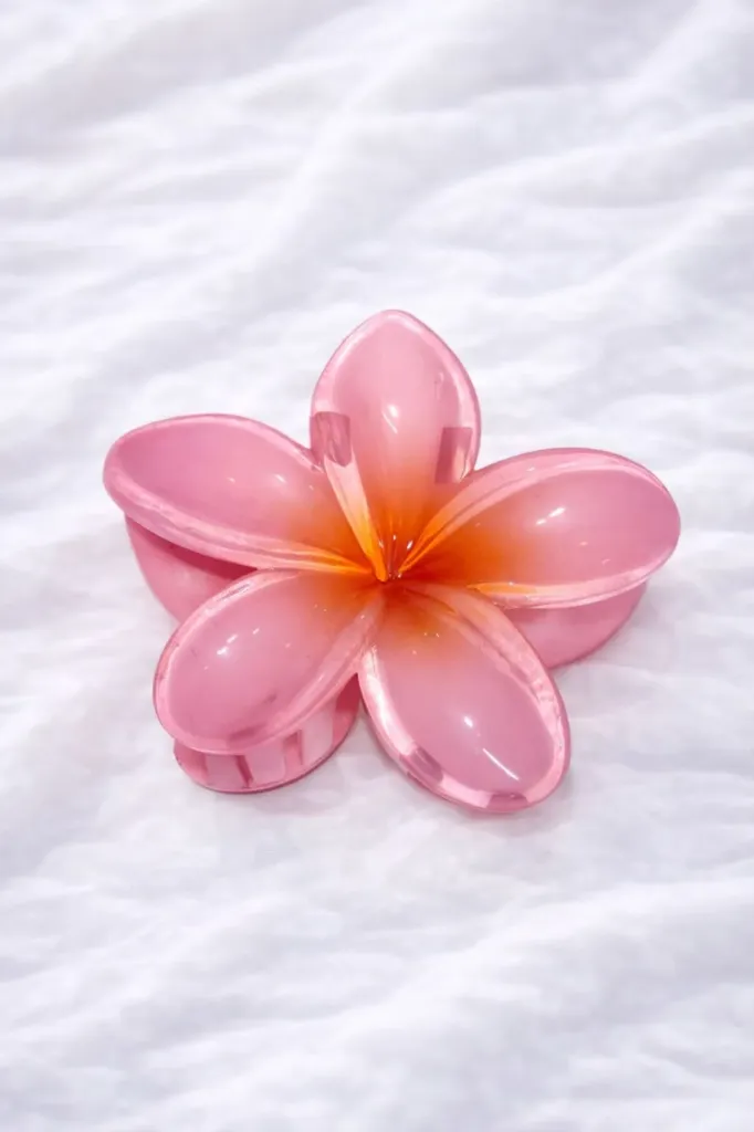 [Claw-003] Baby pink L size flower claw clip