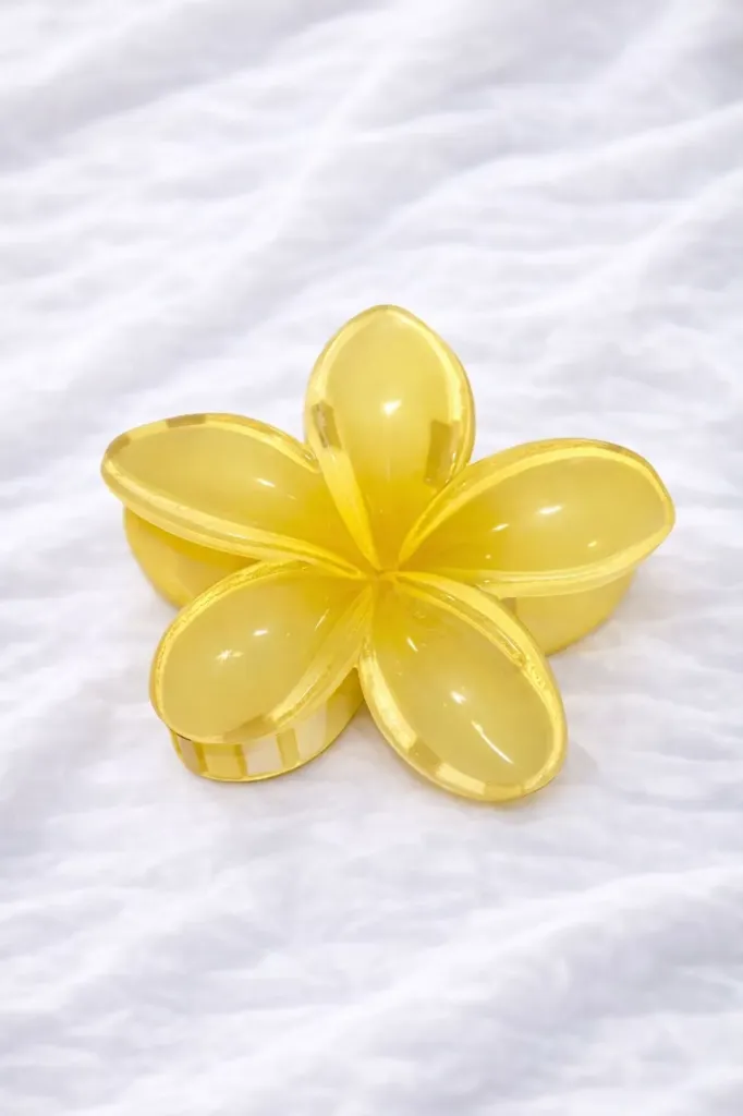 [Claw-004] Yellow L size flower claw clip