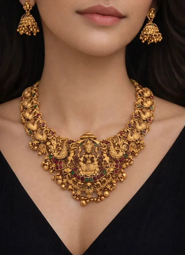 Heritage Lakshmi Temple Necklace Set