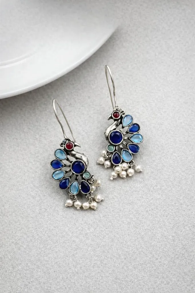 Peackcock Crystal danglers