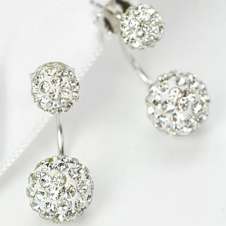 Disco ball dual style studs (white)