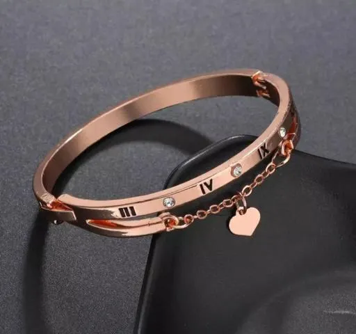 Rose gold roman number charm