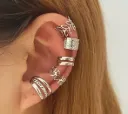 Silver earcuff set no piercing required
