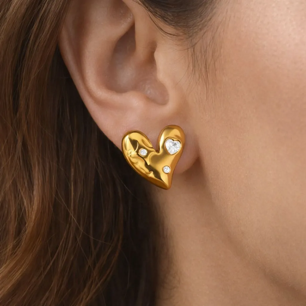 Bold Heart Bling Studs