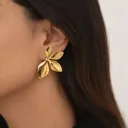 Golden Leaf Bloom Earrings