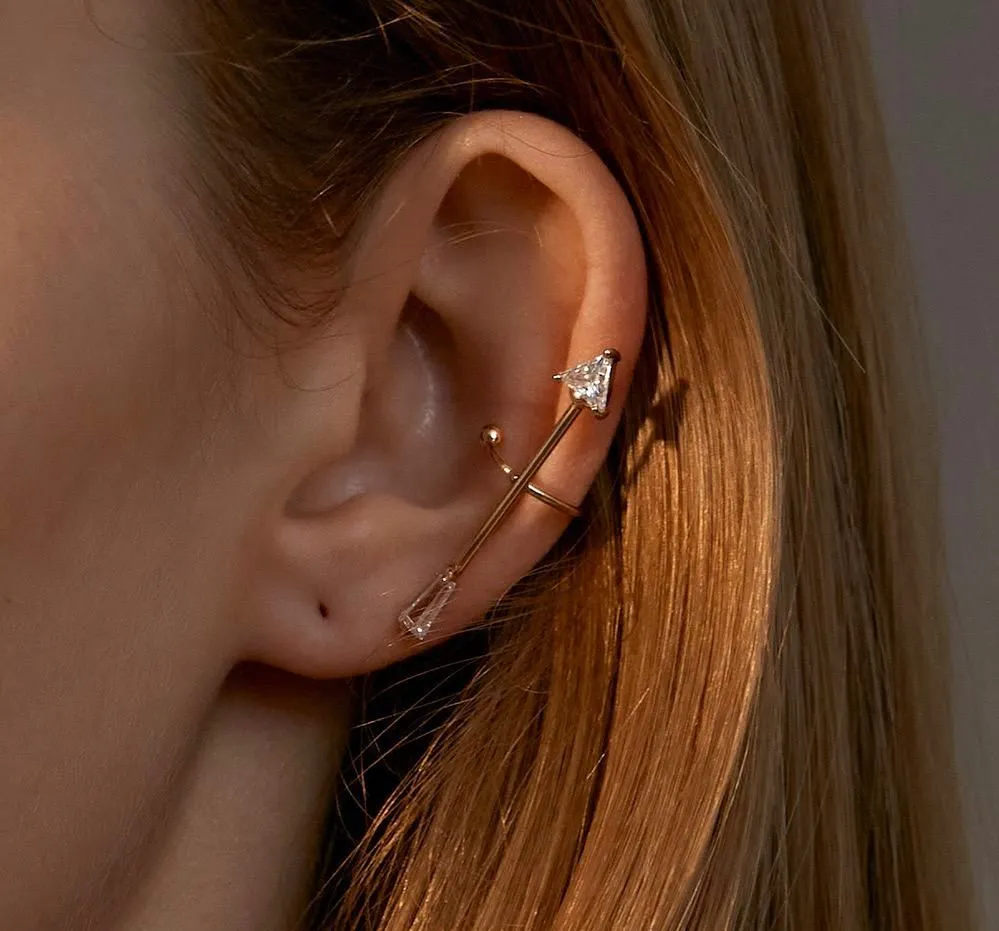 Arrow plating copper cuff earring