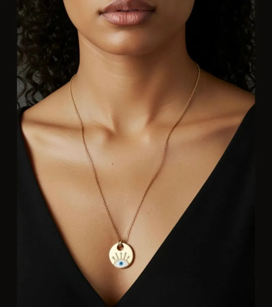 Golden Eye Protection Necklace