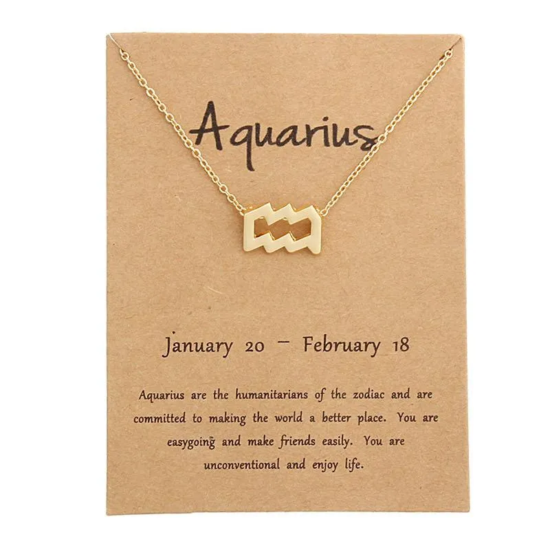 Aquarius zodiac necklace