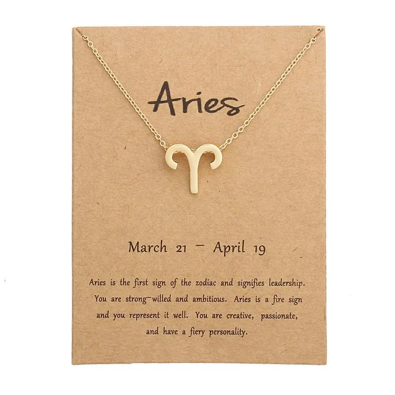 Aries zodiac necklace