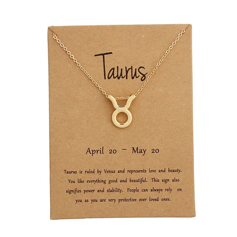 Taurus zodiac necklace