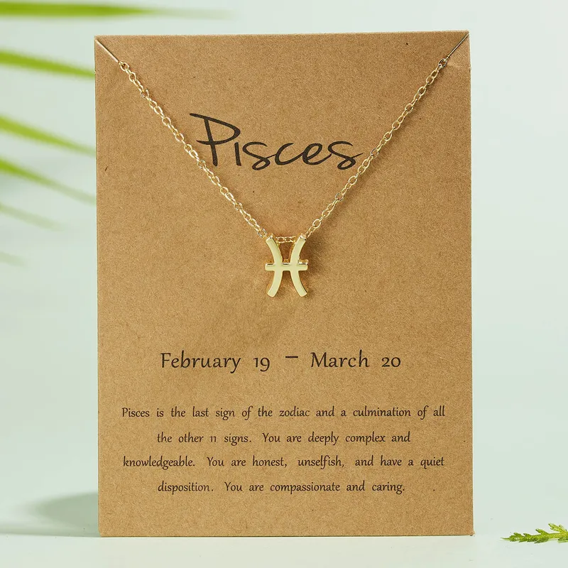 Pisces zodiac necklace