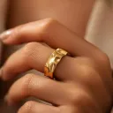 Antitarnish gold finish adjustable ring