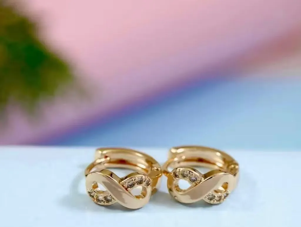 Infinity gold finish earrings