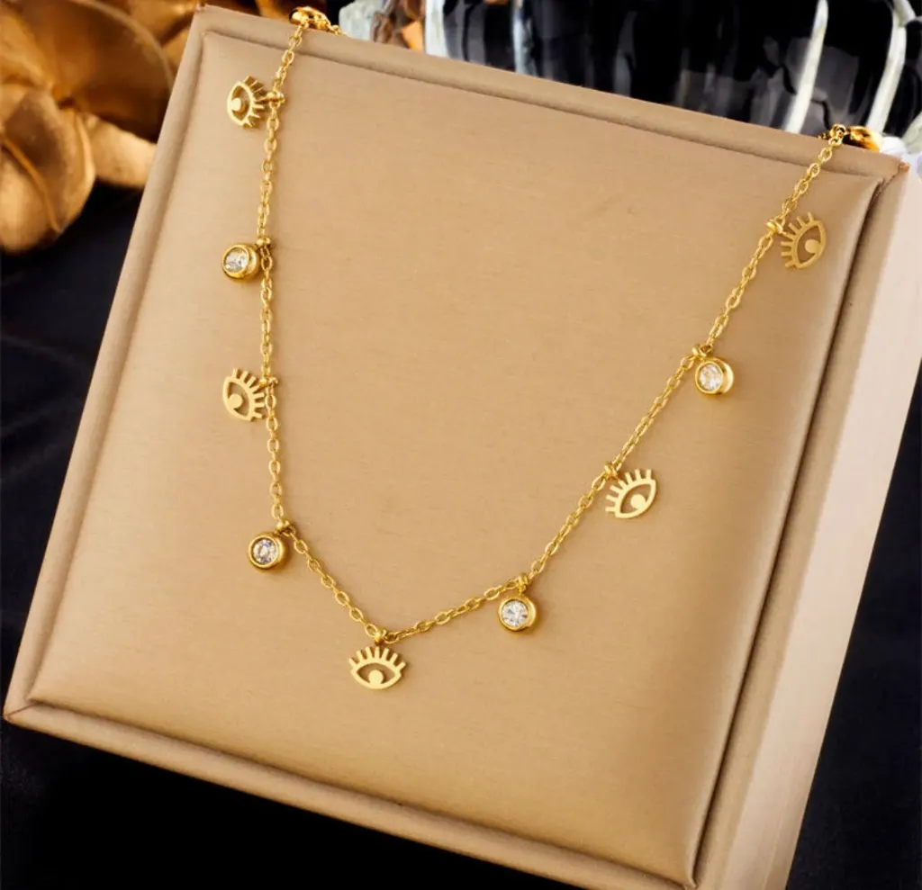 Evil eyes charm necklace
