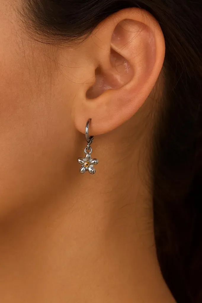 [Min-001] Mini Daisy Hoop Earrings